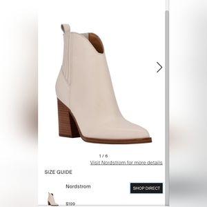 Marc Fisher LTD Ommie Pointed Toe Bottie (western syle) Ivory size 7